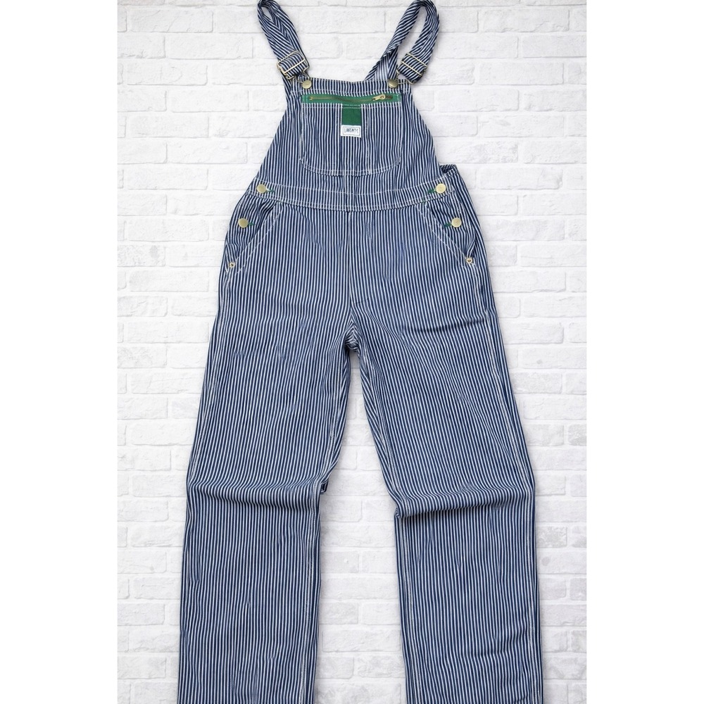 Vintage Liberty Overalls Womens XL 20R Blue Hickory Stripe Denim Bib Workwear